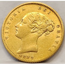 AUSTRALIA 1872 . HALF 1/2 SOVEREIGN . SYDNEY . GOLD